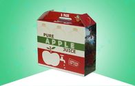 กล่องบรรจุภัณฑ์กระดาษลูกฟูกแบบกำหนดเองกล่องบรรจุน้ำผลไม้แอปเปิ้ลพร้อมที่จับที่แข็งแรง
