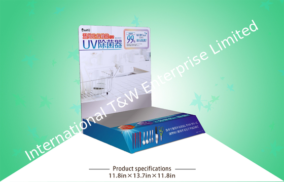 ซื้อ จอแสดงผลเคาน์เตอร์กระดาษเคลือบ PP แบบ Bespoke สำหรับเครื่องฆ่าเชื้อ UV online manufacture