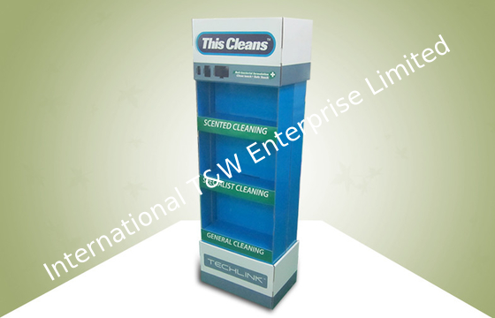 ราคาดี Double Face Show Three Shelf POS Cardboard Displays Sell Cleaning Products ออนไลน์