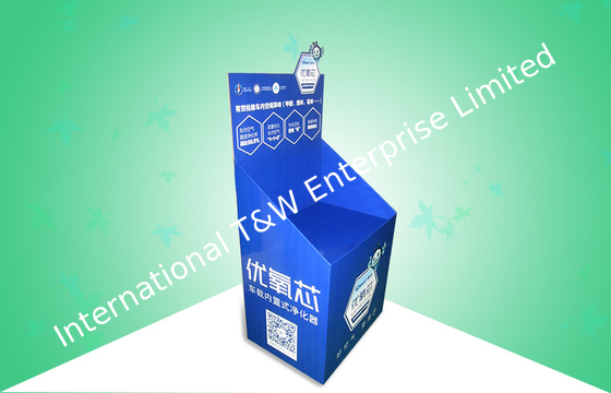 ราคาดี Blue Cardboard Dump Bins For Promoting Air filter , Easy - assembly ออนไลน์