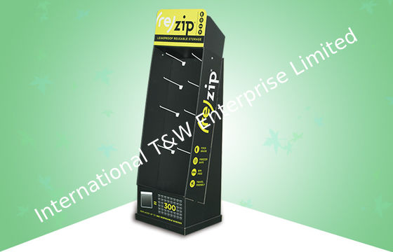ราคาดี Promoting Corrugated Display Stands , Cardboard Floor Display Stands With Plastic Hook ออนไลน์