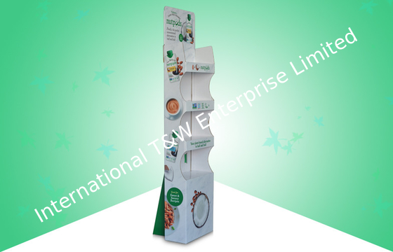 ราคาดี Easy Built Up Corrugated Floor Displays Promoting Foods With Glossy PP Lamination ออนไลน์