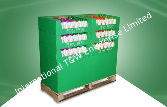 จอแสดงผลพาเลทสีเขียวสำหรับผลิตภัณฑ์ดูแลผิวด้วยถาด 6 ถาด