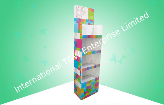 ราคาดี จอแสดงผล Cardboard 4 ชั้นแบบกำหนดเองแทนพื้นที่ขนาดใหญ่สำหรับขาย Little Craft Kits ออนไลน์