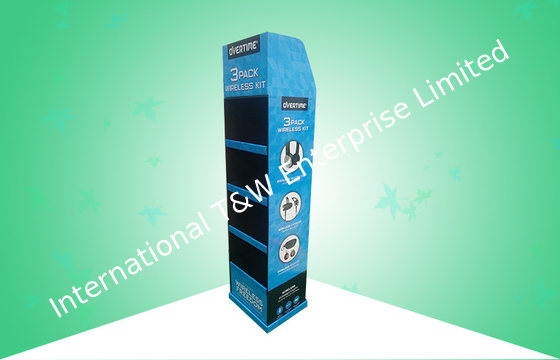 ราคาดี กระดาษแข็งที่แข็งแกร่ง Pop Up Display ย่อมาจาก Custom 4 Shelf สำหรับการส่งเสริมหูฟัง ออนไลน์