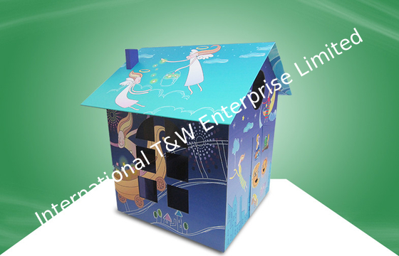 ราคาดี Recyclable Children ' S Cardboard Playhouse , Cardboard Coloring House For Kids ออนไลน์