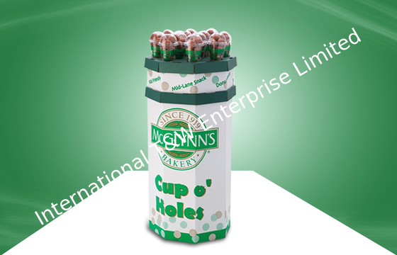 ราคาดี 8 Faces  Recyclable Corrugated Cardboard Dump Bins Glossy / Matt PP Lamination For Cup Snacks ออนไลน์