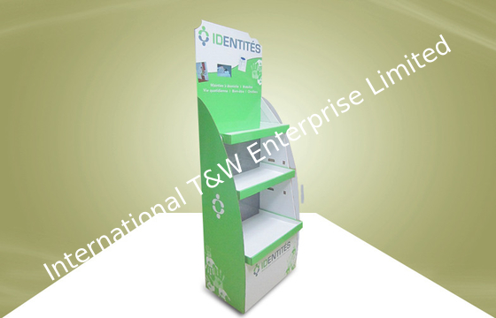 ราคาดี Green Cardboard Display Stands Adjustable Shelves For Health Care Products ออนไลน์
